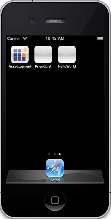 The custom app icon in the home screen