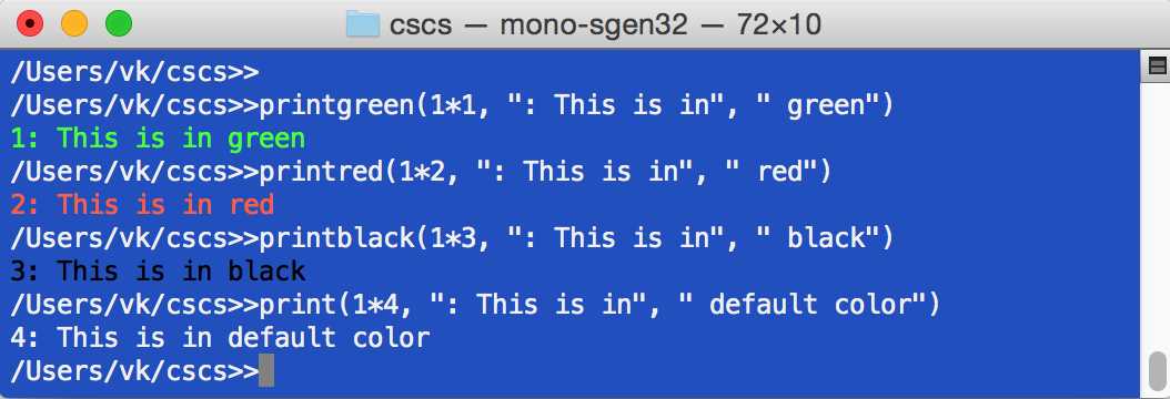 Printing in different colors