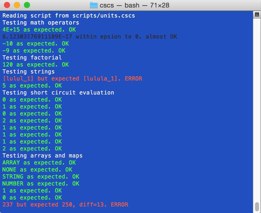 Running CSCS testing script