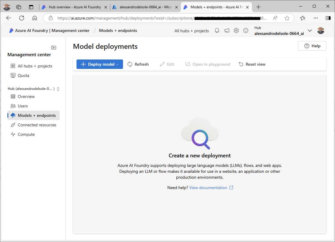 Creating a model deployment