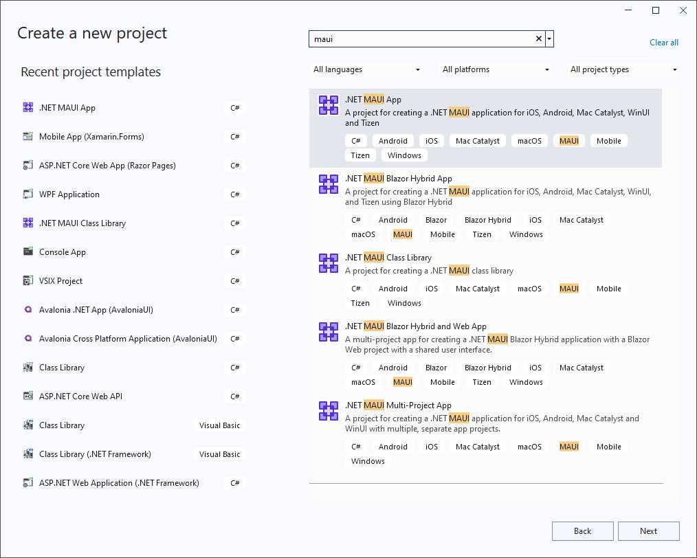 Creating a .NET MAUI App project
