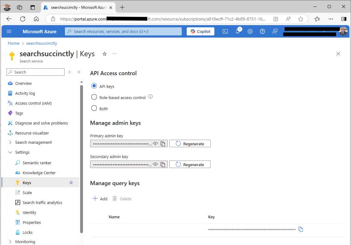 Retrieving the admin keys