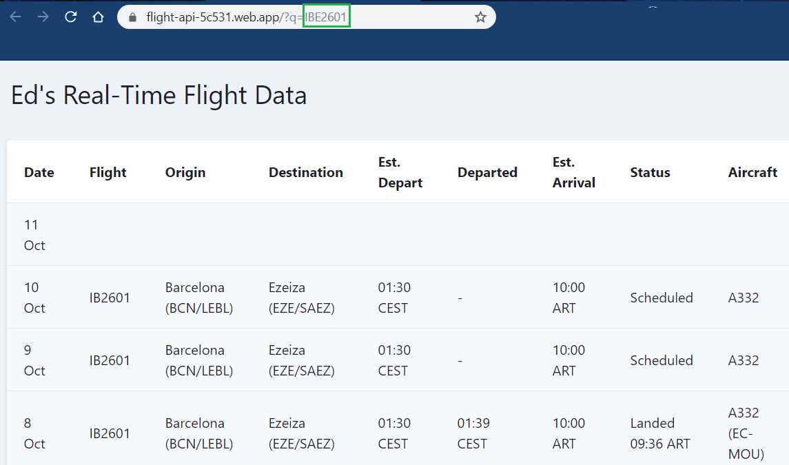 Ed’s Real-Time Flight Data (First Part of the API—Data Retrieval and Validation)