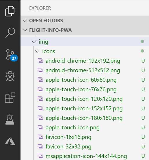 Icon Images Installed with the Vue/PWA Package