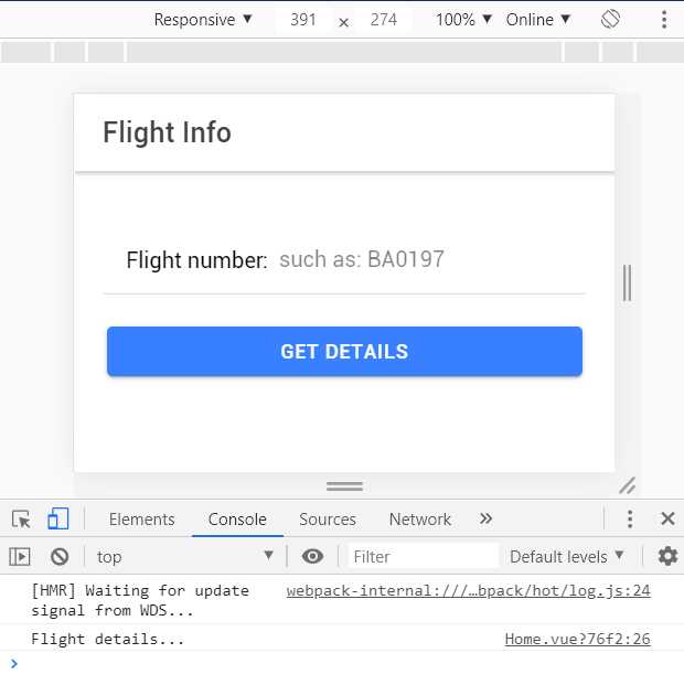 The App Running (Console Output)