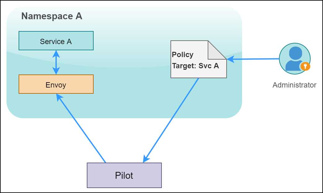 Pilot applying the policy to the service