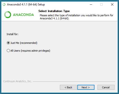 Anaconda Installation Type
