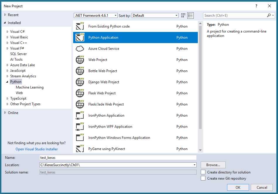 Creating a Python Project using the Visual Studio IDE
