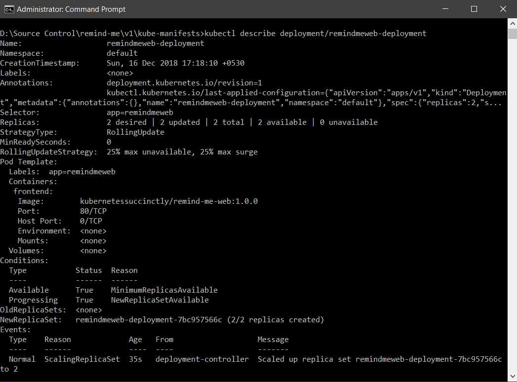 Output deployment status