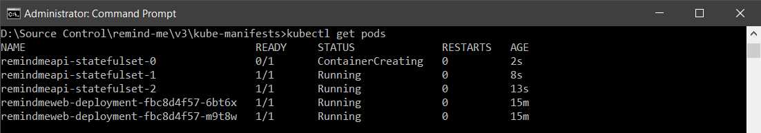 Output kubectl get pods