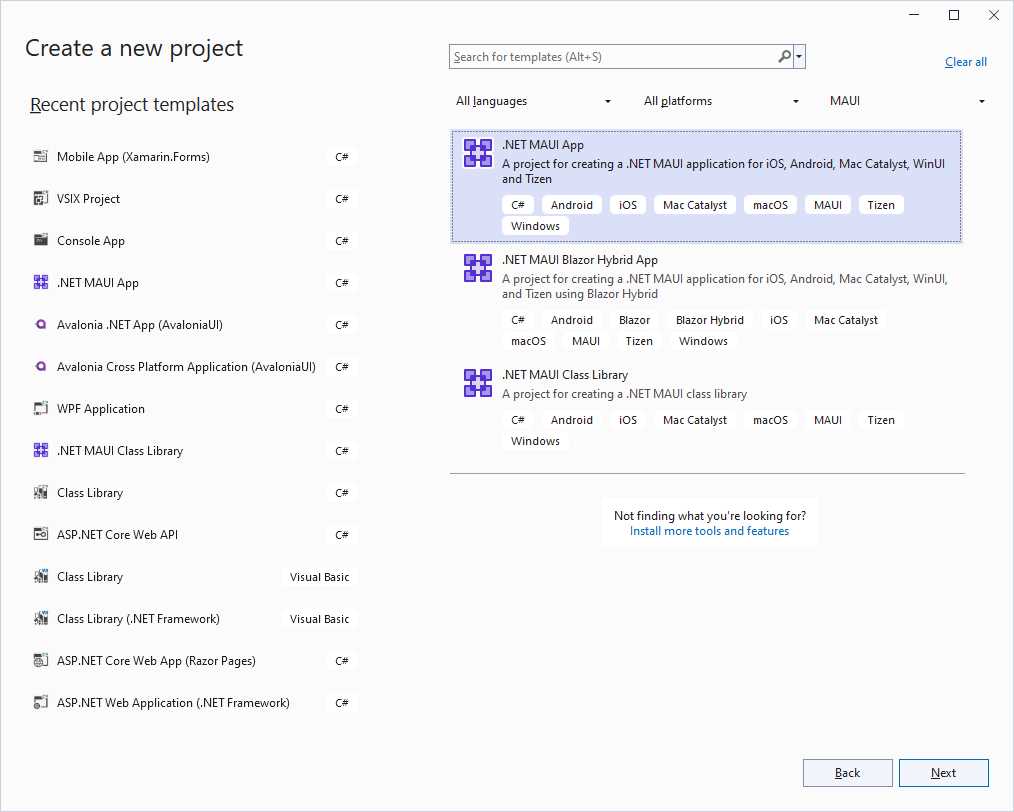 Creating a .NET MAUI project