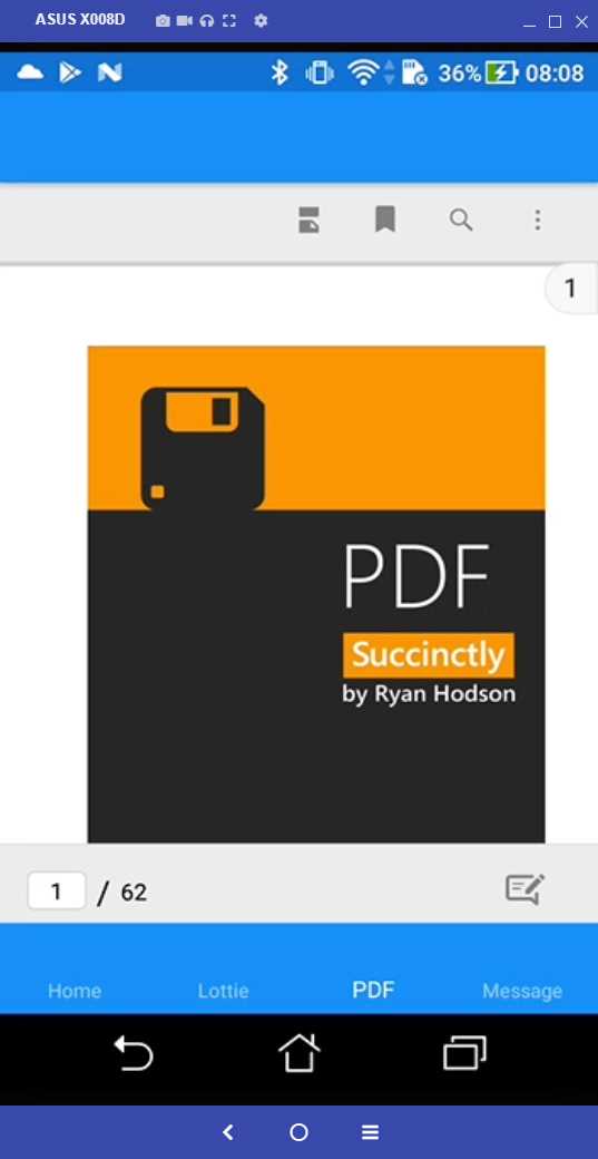 Displaying an in-app PDF document