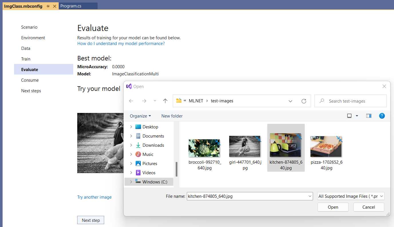 Model Builder (Evaluate—Choosing Another Test Image)