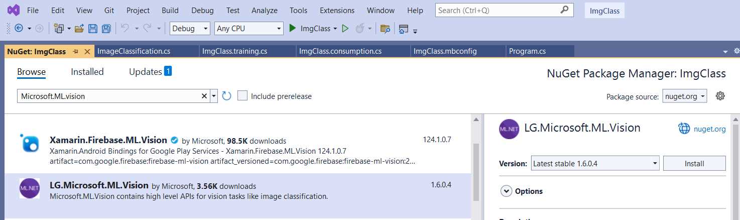 NuGet Package Manager (Visual Studio)