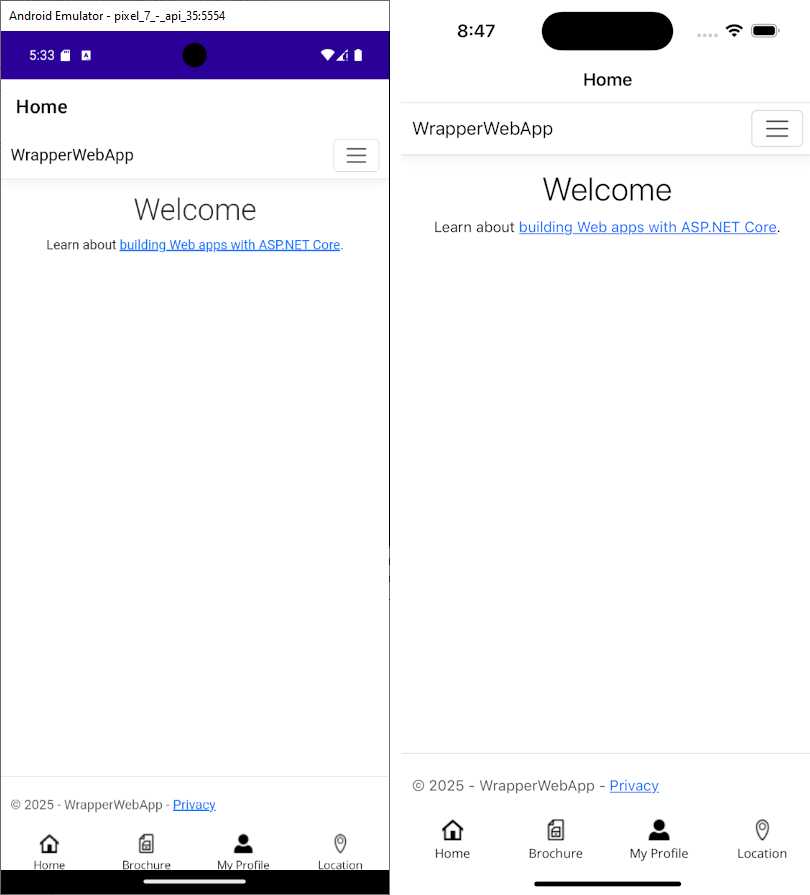 The navigation bar appears after successful login
