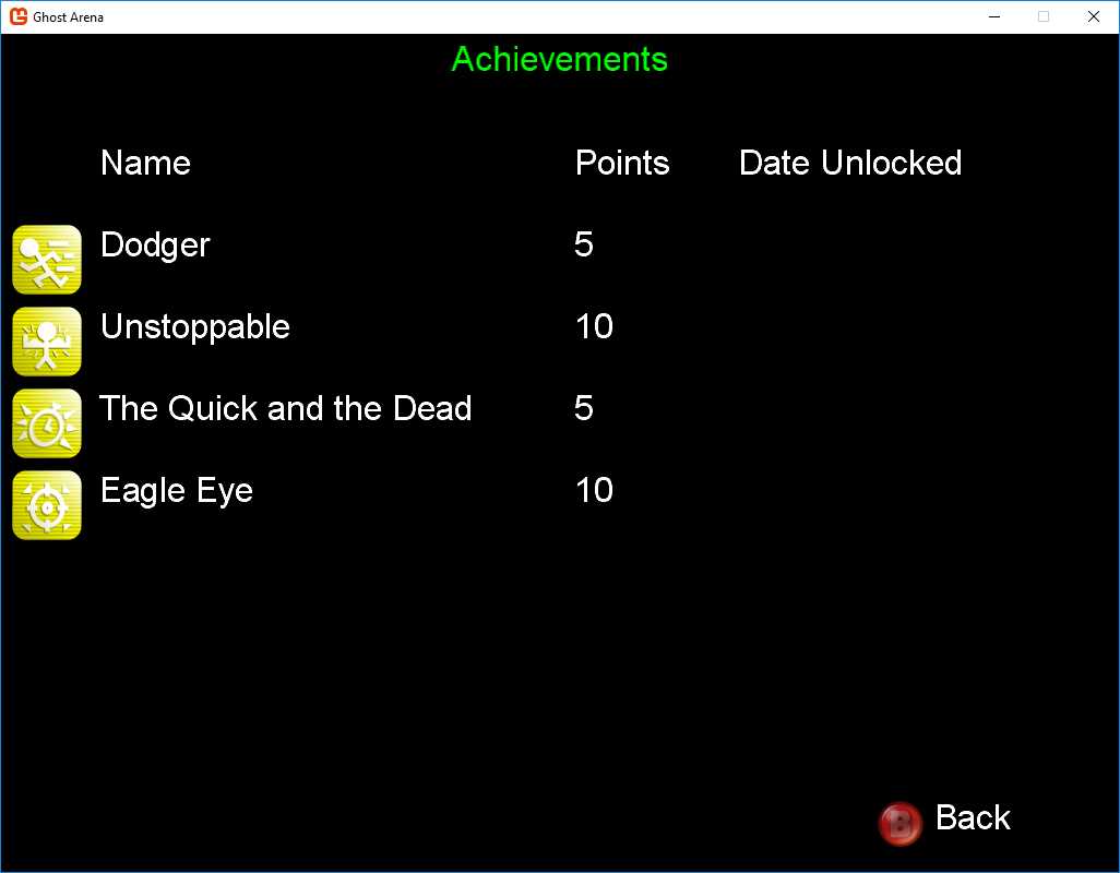 Figure 17 - Achievements Screen