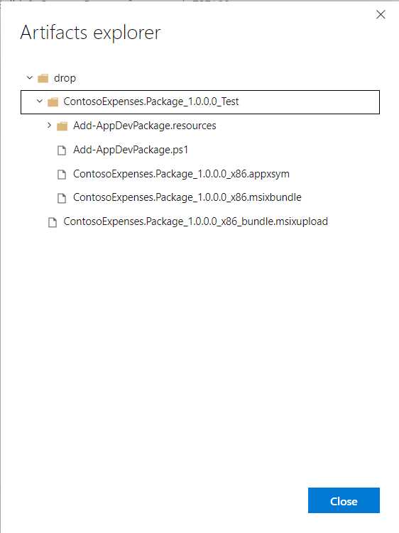 The build output of the pipeline