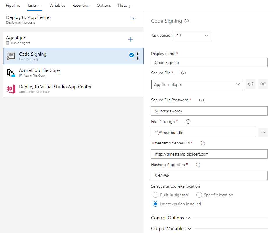 The code signing task