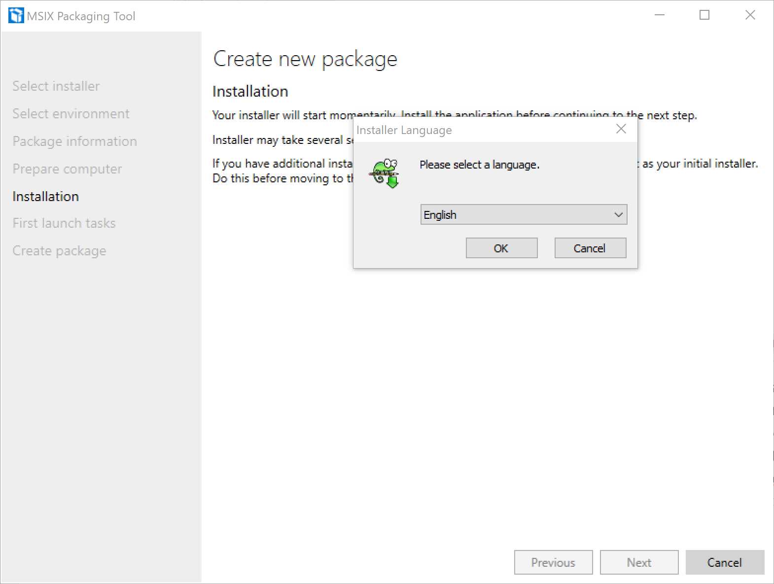 The “Installation” step of the process