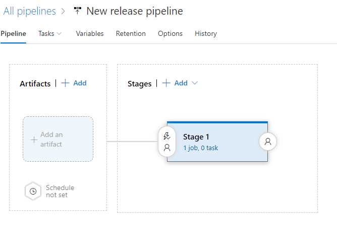 The template to create a release pipeline