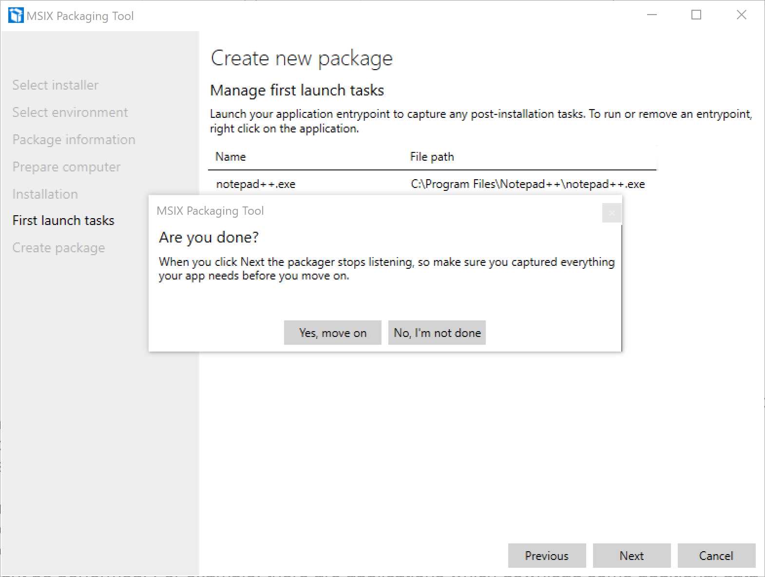 The tool is about to stop the monitoring process