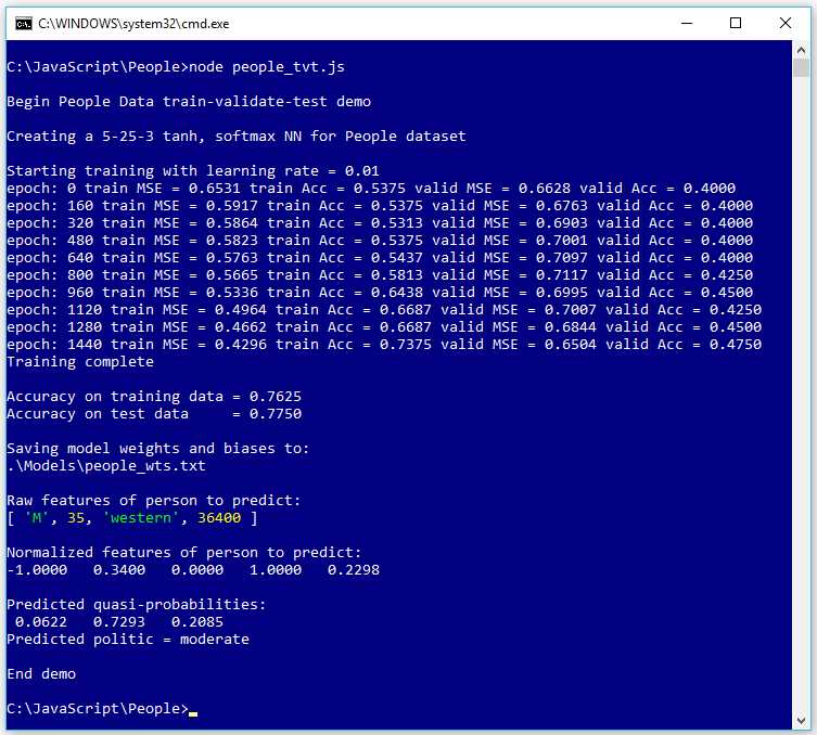Train-Validate-Test Demo