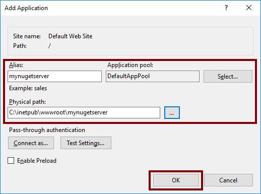 Application parameters
