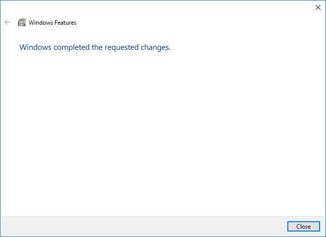 Dialog box indicating that installation ended