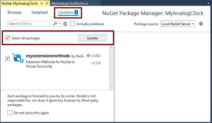 Installing the available updates