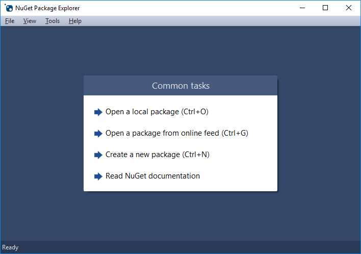 NuGet Package Explorer main window
