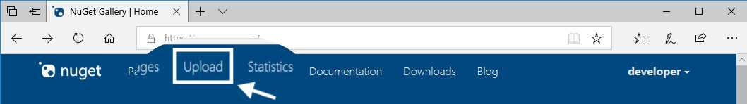 Upload hyperlink in NuGet Gallery home page