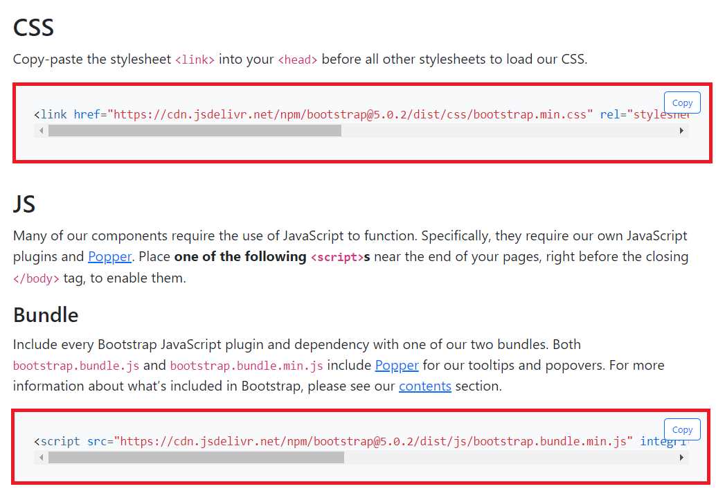 Bootstrap CSS and JavaScript Bundle (Bootstrap Official Documentation)