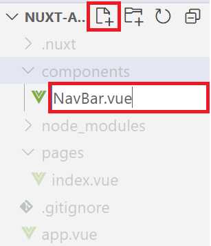 Creating NavBar.vue (VS Code—EXPLORER)