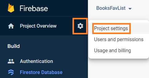 Project settings Option