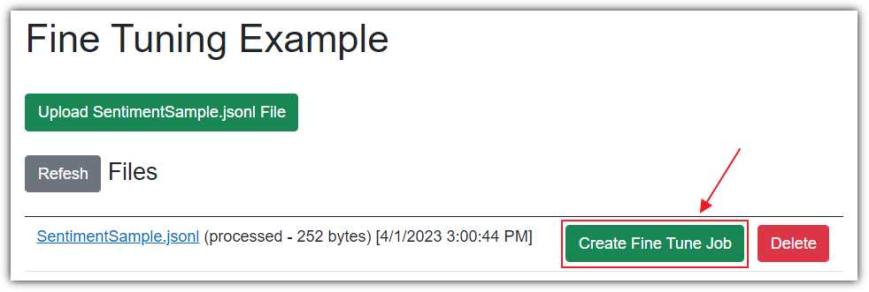 Create Fine Tune Job