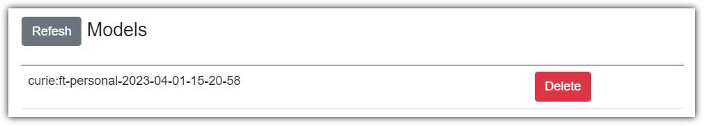 List Fine Tune Models