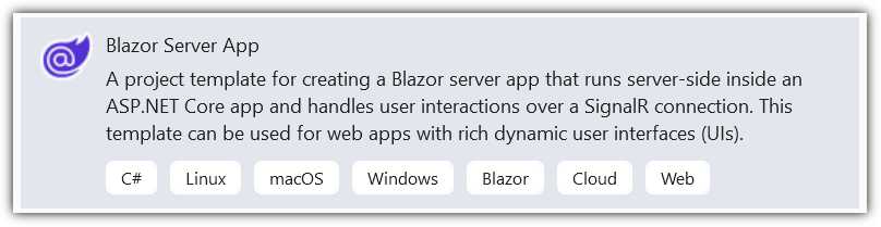 Select Blazor Server App