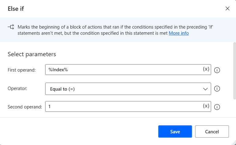 Else if Action (Changed Details)