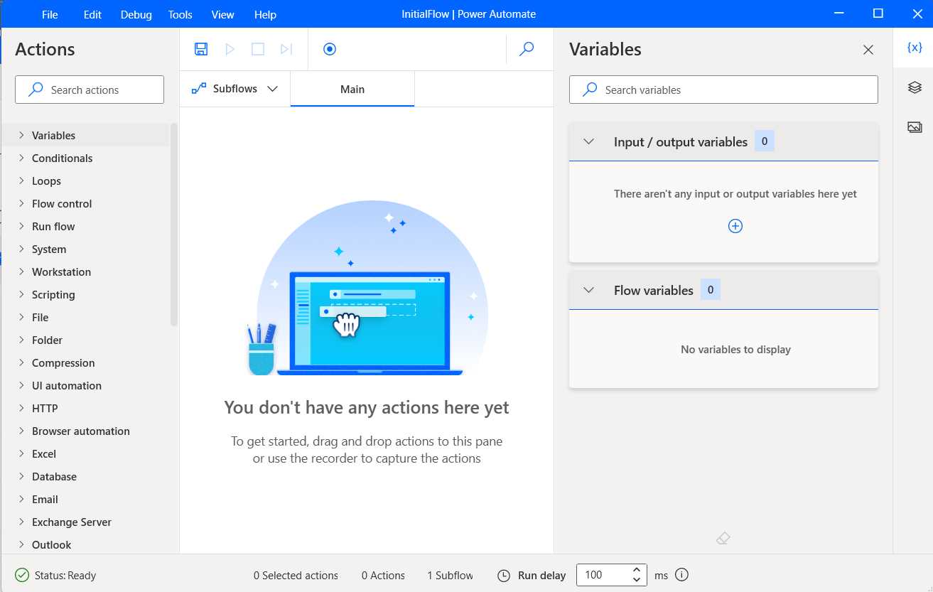 Power Automate Desktop (InitialFlow)