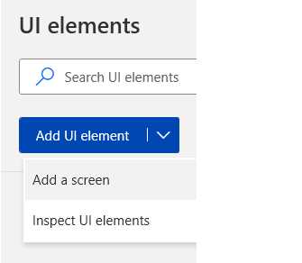 The Add UI element Options