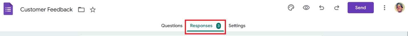 The Customer Feedback Form (Admin View—3 Responses)