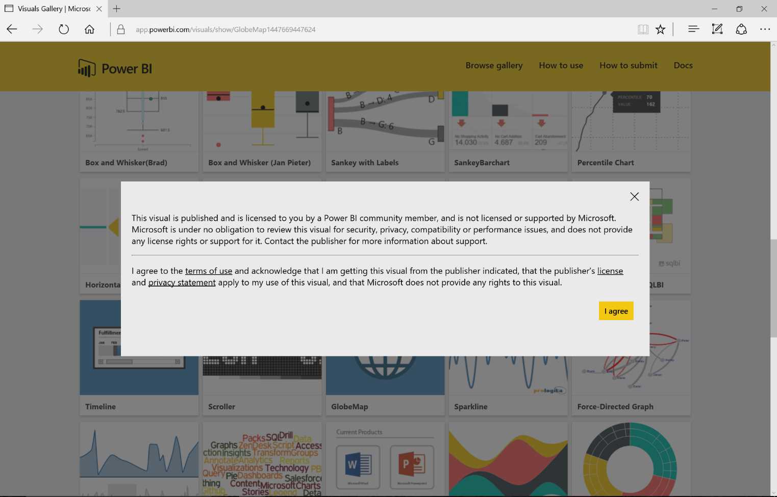 Custom Visual Terms of Use