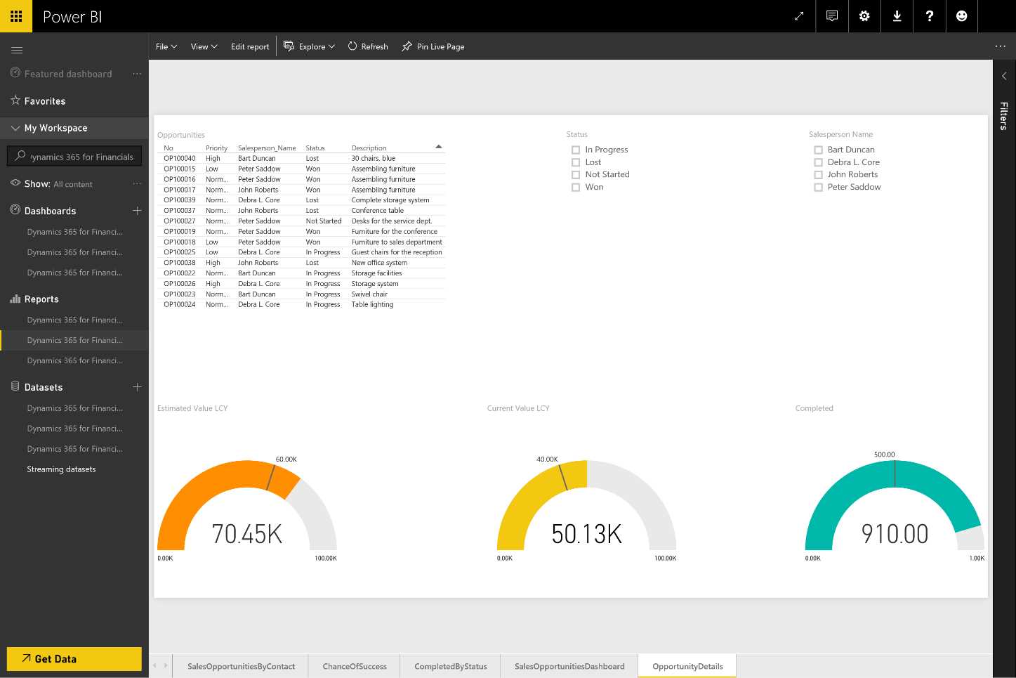 Dashboards—sequence