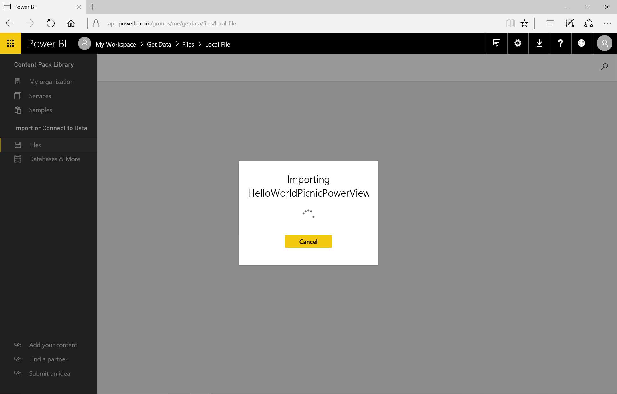 Importing Excel file—sequence