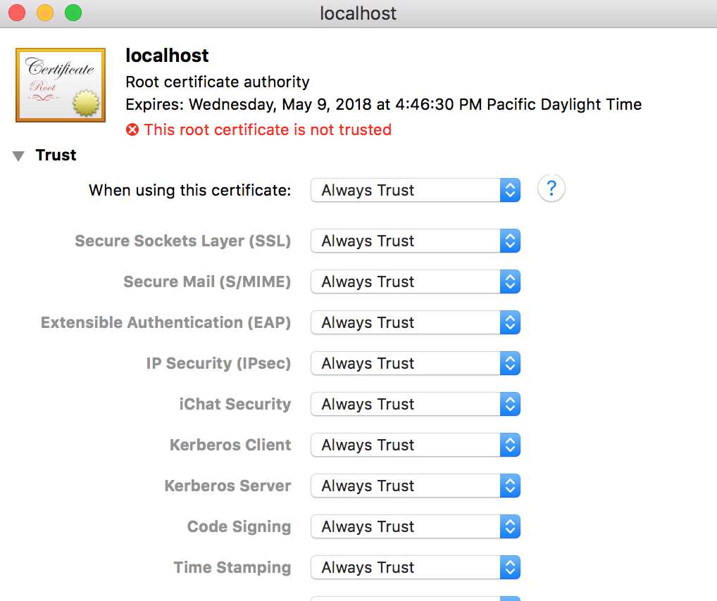 MAC Root Certificate Authority