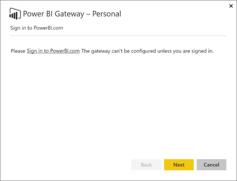 Personal Gateway - Sign in