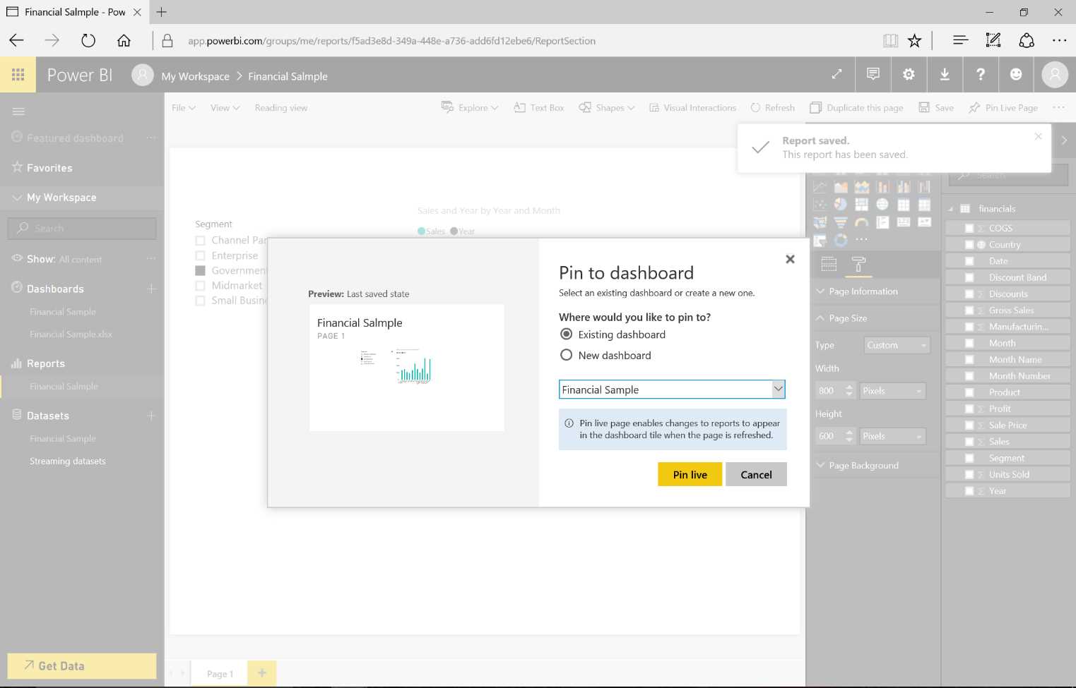 Pin Live Page—sequence