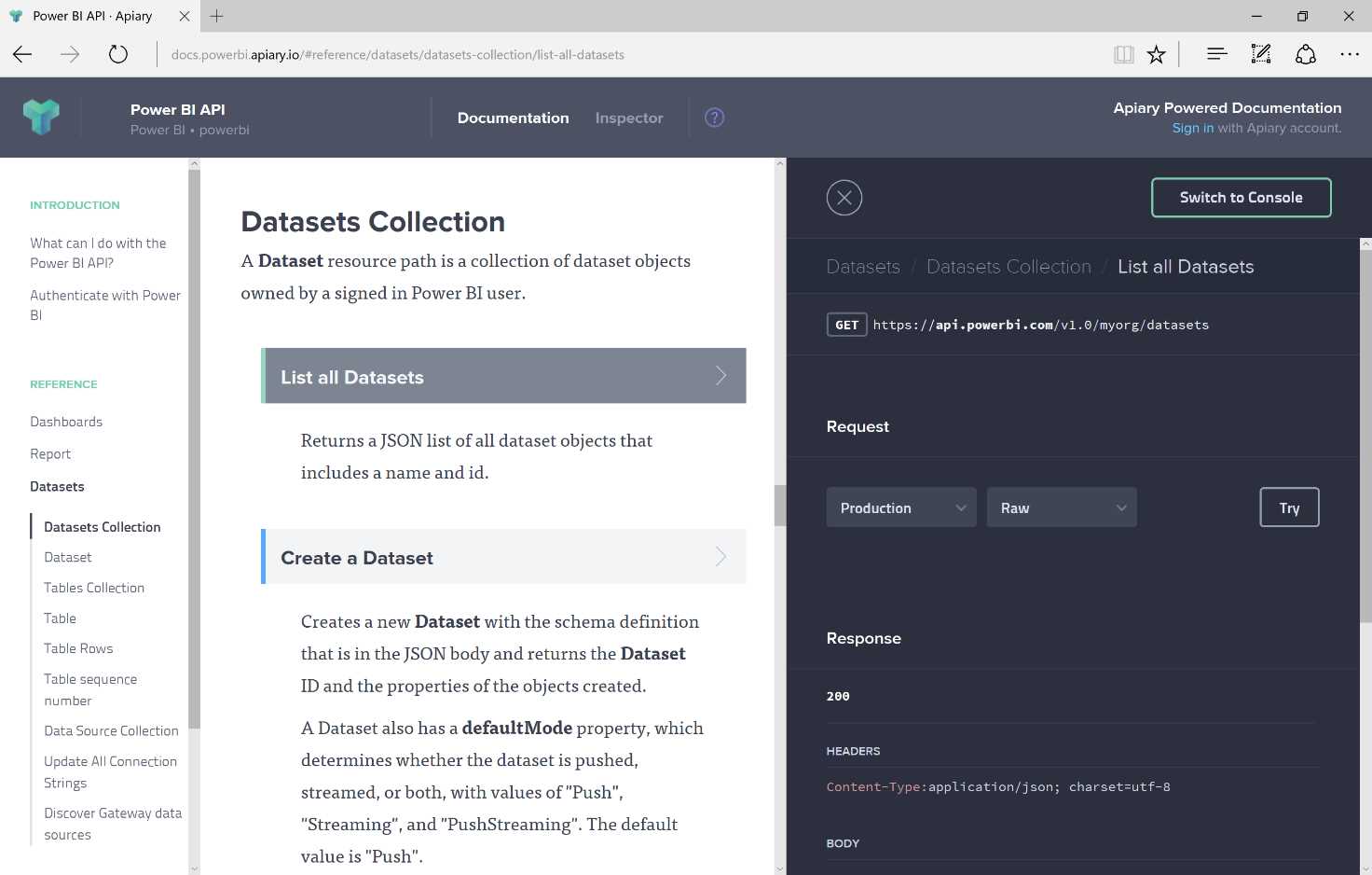 Power BI Console Portal