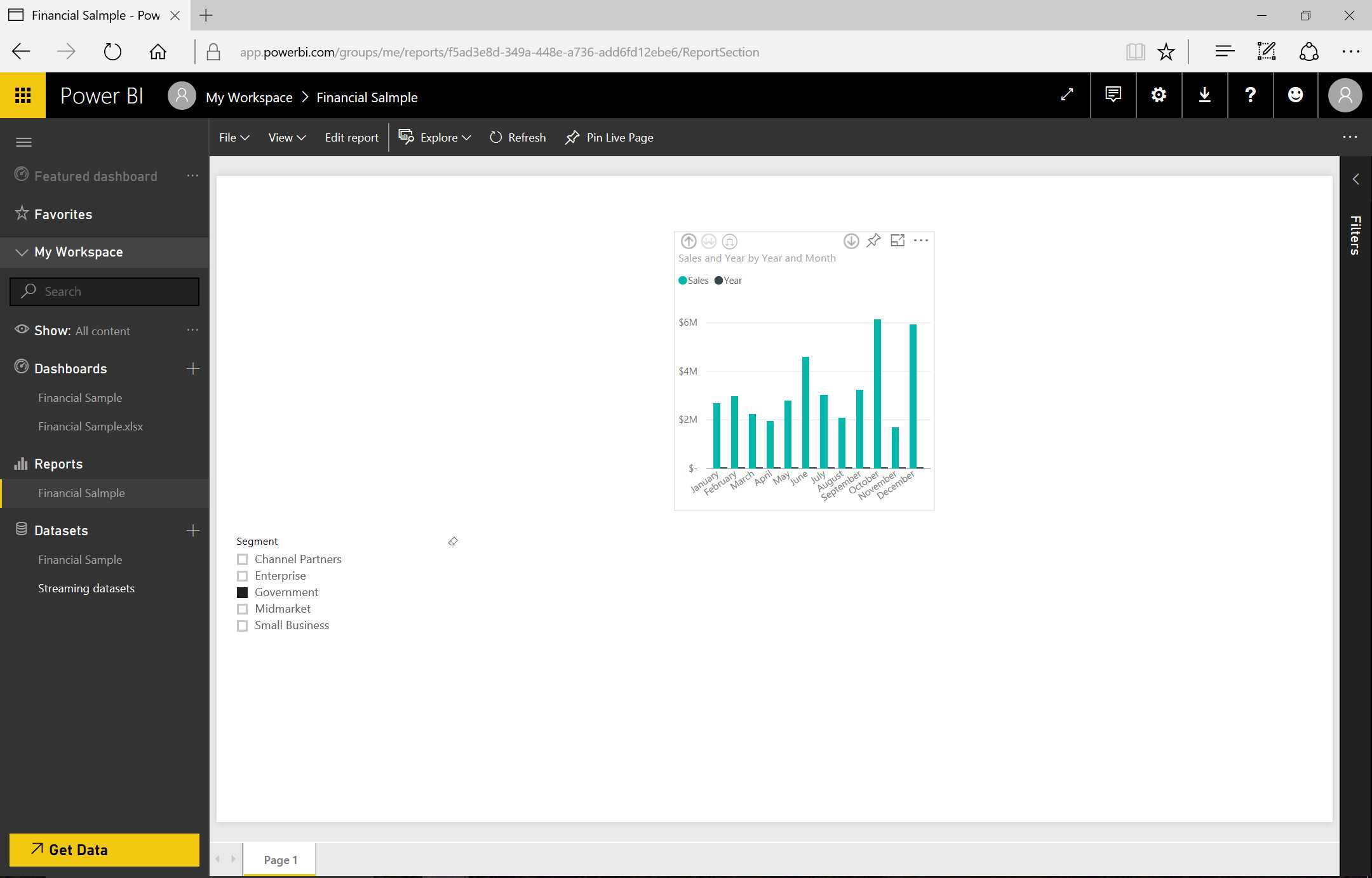 Power BI Display—Datase of Slicer—sequence
