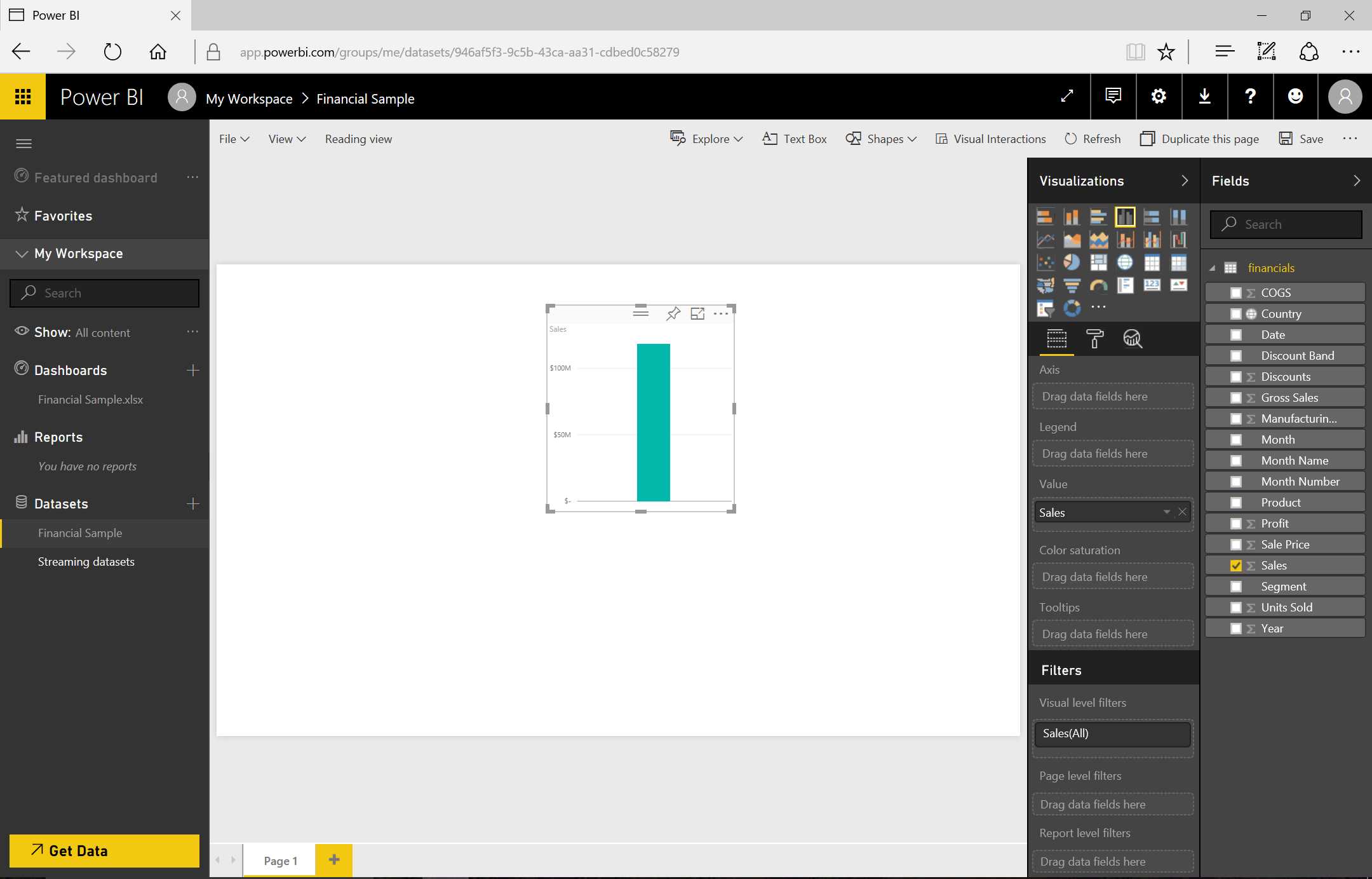 Power BI Displays Data